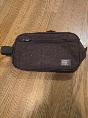 Brown Toiletry Bag - Travel Dopp Kit